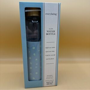 Everybeing Blue Glass Water Bottle 18.6 Oz- New